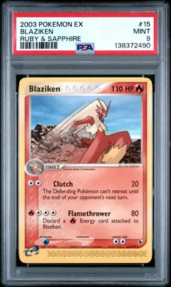 2003 POKEMON EX RUBY & SAPPHIRE #15 BLAZIKEN PSA 9 - Image 1