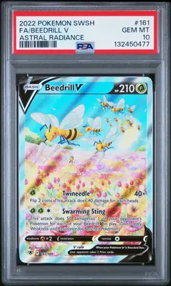 2022 POKEMON SWORD & SHIELD ASTRAL RADIANCE #161 FULL ART/BEEDRILL V PSA 10 - Image 1