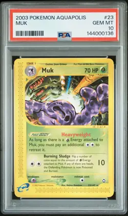 2003 POKEMON AQUAPOLIS #23 MUK PSA 10 - Image 1