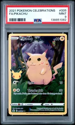 2021 POKEMON CELEBRATIONS #005 FULL ART/PIKACHU PSA 9 - Image 1