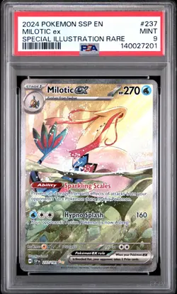 2024 POKEMON SSP EN-SURGING SPARKS SPECIAL ILLUSTRATION RARE MILOTIC EX PSA 9 - Image 1