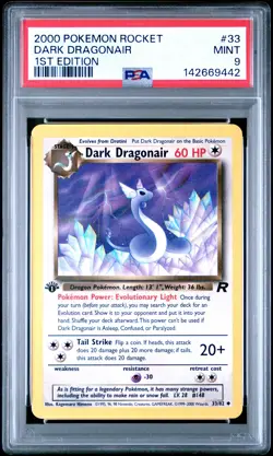 2000 POKEMON ROCKET 1ST EDITION #33 DARK DRAGONAIR PSA 9 - Image 1