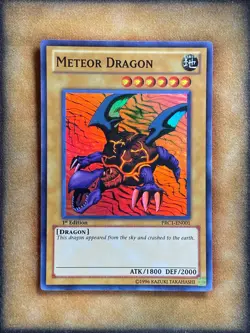 Yugioh Meteor Dragon PRC1-EN001 Super Rare 1st Ed LP - Image 1