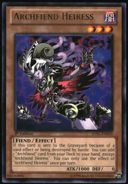 Yu-Gi-Oh! Judgement of the Light Archfiend Heiress 2013 JOTL-EN029 1st - Image 1