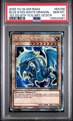 Blue Eyes White Dragon RA04-EN108 1st Edition 8th QCR Yugioh PSA 10 *081 - Image 1