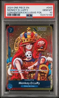 2024 ONE PIECE PROMOS CONVENTION EXCLUSIVE-FOIL #043 MONKEY D. LUFFY PSA 10 - Image 1