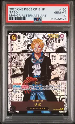 2025 ONE PIECE JPN OP13-CARRYING ON HIS WILL MANGA ALTERNATE ART SABO PSA 10 - Image 1