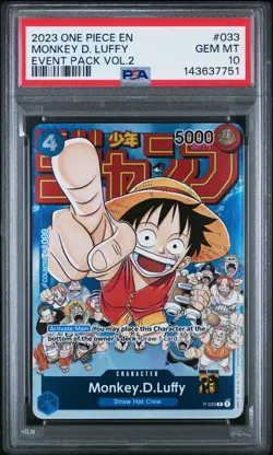 2023 ONE PIECE PROMOS EVENT PACK VOL.2 #033 MONKEY D. LUFFY PSA 10 - Image 1