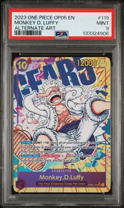 2023 ONE PIECE OP05-AWAKENING OF THE NEW ERA ALTERNATE ART MONKEY D. LUFFY PSA 9 - Image 1