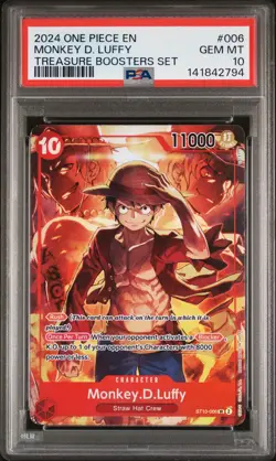 2024 ONE PIECE PROMOS TREASURE BOOSTERS SET #006 MONKEY D. LUFFY PSA 10 - Image 1