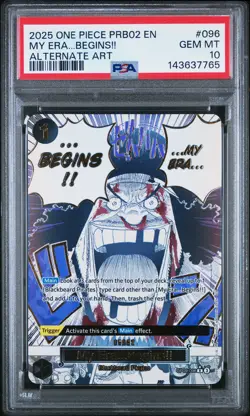 2025 ONE PIECE PRB02 ALTERNATE ART #096 MY ERA...BEGINS!! PSA 10 - Image 1