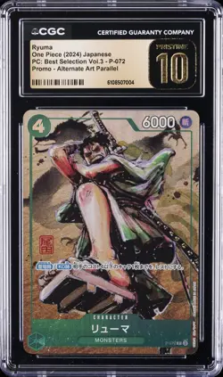 2024 ONE PIECE JPN PC: BEST SELECTION VOL.3 #P-072 RYUMA CGC 10 PRISTINE - Image 1