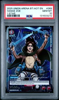 Union Arena TCG Hange Zoe Alt Art Holo PSA 10 Gem Mint Attack on Titan - Image 1