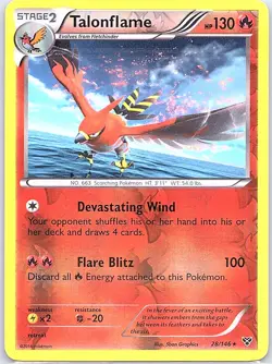 Talonflame 28/146 Reverse Holo XY Base Set - Pokemon Card - NM - Image 1