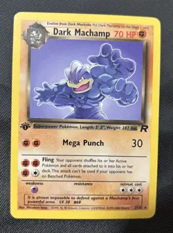 Pokemon Card Team Rocket Dark Machamp 27/82 1st Edition Rare - Image 1
