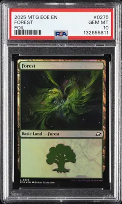 2025 MTG EDGE OF ETERNITIES FOIL #0275 FOREST PSA 10 - Image 1