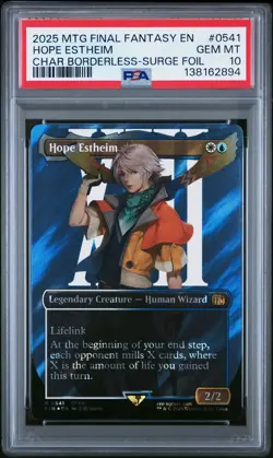 2025 MTG FINAL FANTASY CHARACTER BORDERLESS-SURGE FOIL #0541 HOPE ESTHEIM PSA 10 - Image 1