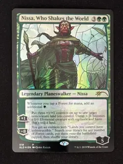 1x MTG Nissa, Who Shakes the World (Stained Glass, Foil) - (SLD) #518 - Magic - Image 1