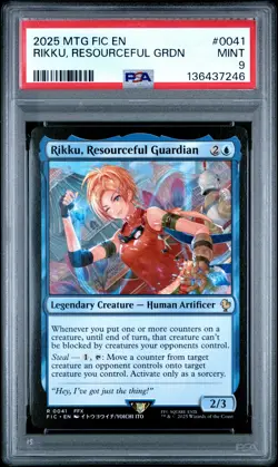 2025 MTG FINAL FANTASY COMMANDER #0041 RIKKU, RESOURCEFUL GUARDIAN PSA 9 - Image 1