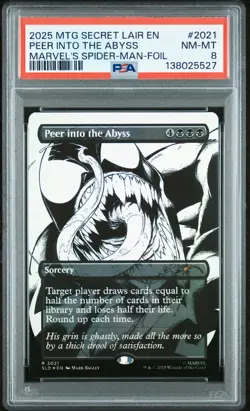 2025 MTG SECRET LAIR DROP VENOM UNLEASHED INKS-FOIL PEER INTO THE ABYSS PSA 8 - Image 1