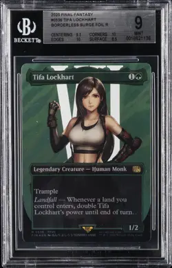 2025 MTG: FINAL FANTASY BORDERLESS SURGE FOIL #0536 TIFA LOCKHART BGS 9 - Image 1