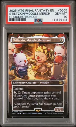 2025 MTG FINAL FANTASY CHOCOBO BUNDLE #0565 STILTZKIN MOOGLE MERCHANT PSA 10 - Image 1