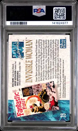 1992 MARVEL MASTERPIECES #39 INVISIBLE WOMAN PSA 9 - Image 2