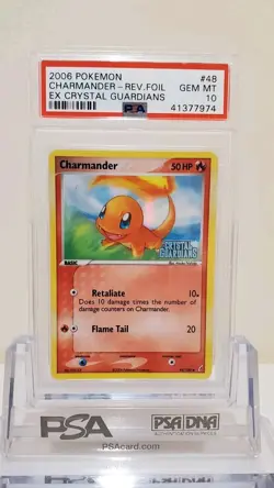 Pokemon Charmander EX Crystal Guardians Reverse Holo #48 PSA 10 Gem Mint - Image 1