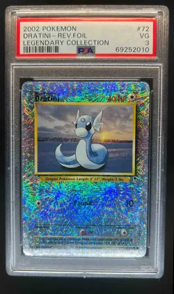 2002 Pokemon Legendary Collection Dratini Reverse Holo #72/110 PSA 3 - Image 1