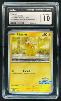 2023-25 Pokemon SV Black Star Promos Pikachu Illustration Contest #214 CGC 10 - Image 1