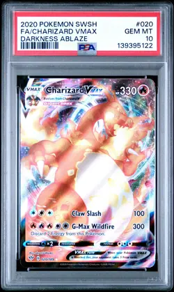 2020 POKEMON SWORD & SHIELD DARKNESS ABLAZE #020 FULL ART/CHARIZARD VMAX PSA 10 - Image 1