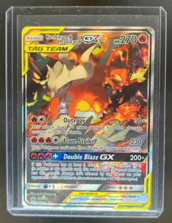 2016-19 Pokemon SM Black Star Promos Reshiram & Charizard Jumbo #SM201 - Image 1