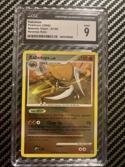 CGC 9 MINT Kabutops 2008 Majestic Dawn 6/100 Reverse Holo Pokemon Card - Image 1