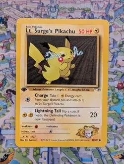 Lt. Surge's Pikachu 81/132 1st Edition Gym Heroes LP+ Vintage WOTC - Pokemon TCG - Image 1