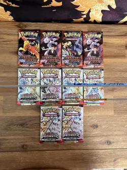 Prismatic Evolutions Booster Pack LOT 10 Sealed TCG Pokemon Destined Rivals - Image 1