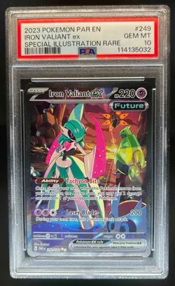 2023 Pokemon SV Paradox Rift Iron Valiant ex #249/182 PSA 10 - Image 1