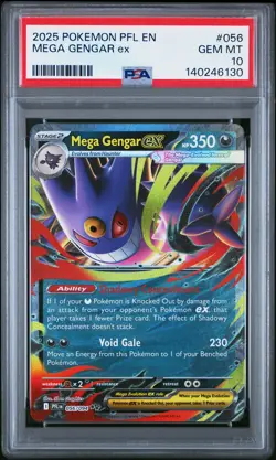 2025 POKEMON PFL EN-PHANTASMAL FLAMES #056 MEGA GENGAR EX PSA 10 - Image 1