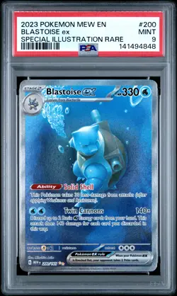 2023 POKEMON MEW EN-151 SPECIAL ILLUSTRATION RARE #200 BLASTOISE EX PSA 9 - Image 1