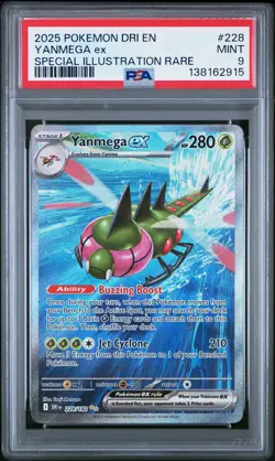 2025 POKEMON DRI EN-DESTINED RIVALS SPECIAL ILLUSTRATION RARE YANMEGA EX PSA 9 - Image 1