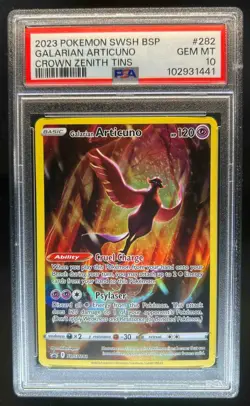 2023 Pokemon Galarian Articuno Crown Zenith Tins #282 PSA 10 - Image 1