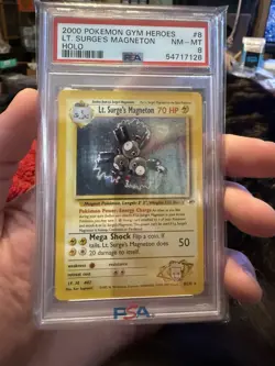2000 POKEMON GYM HEROES HOLO #8 LT. SURGE'S MAGNETON PSA 8 - Image 1