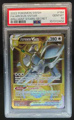 2022 Pokemon SWSH Brilliant Stars Arceus VST #184/172 PSA 10 - Image 1