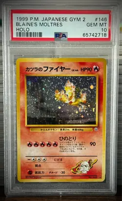 Pokemon JP Blaine's Moltres Gym Challenge PSA 10 - Image 1