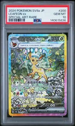 2024 POKEMON JPN SV8A-TERASTAL FEST EX SPECIAL ART RARE #200 LEAFEON EX PSA 10 - Image 1