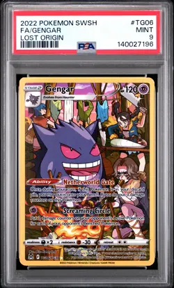 2022 POKEMON SWORD & SHIELD LOST ORIGIN #TG06 FULL ART/GENGAR PSA 9 - Image 1