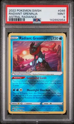2022 POKEMON SWORD & SHIELD ASTRAL RADIANCE #046 RADIANT GRENINJA PSA 9 - Image 1