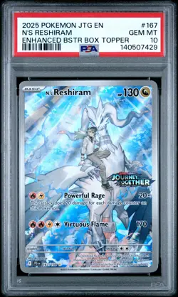 2025 POKEMON JTG EN-JOURNEY TOGETHER #167 N'S RESHIRAM PSA 10 - Image 1