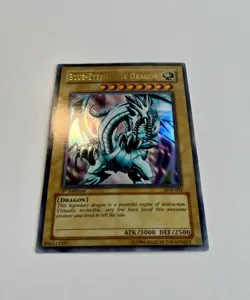 Yu-Gi-Oh! Old Blue-Eyes White Dragon LOB-001 1st Edition Asian English Excellent - Image 4