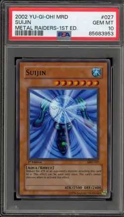 Yu-Gi-Oh! Suijin Metal Raiders 1st Edition Super Rare MRD-027 PSA 10 Gem Mint - Image 1