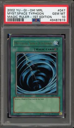 Yu-Gi-Oh! Mystical Space Typhoon Magic Ruler 1st Ed Ultra Rare MRL-047 PSA 10 - Image 1